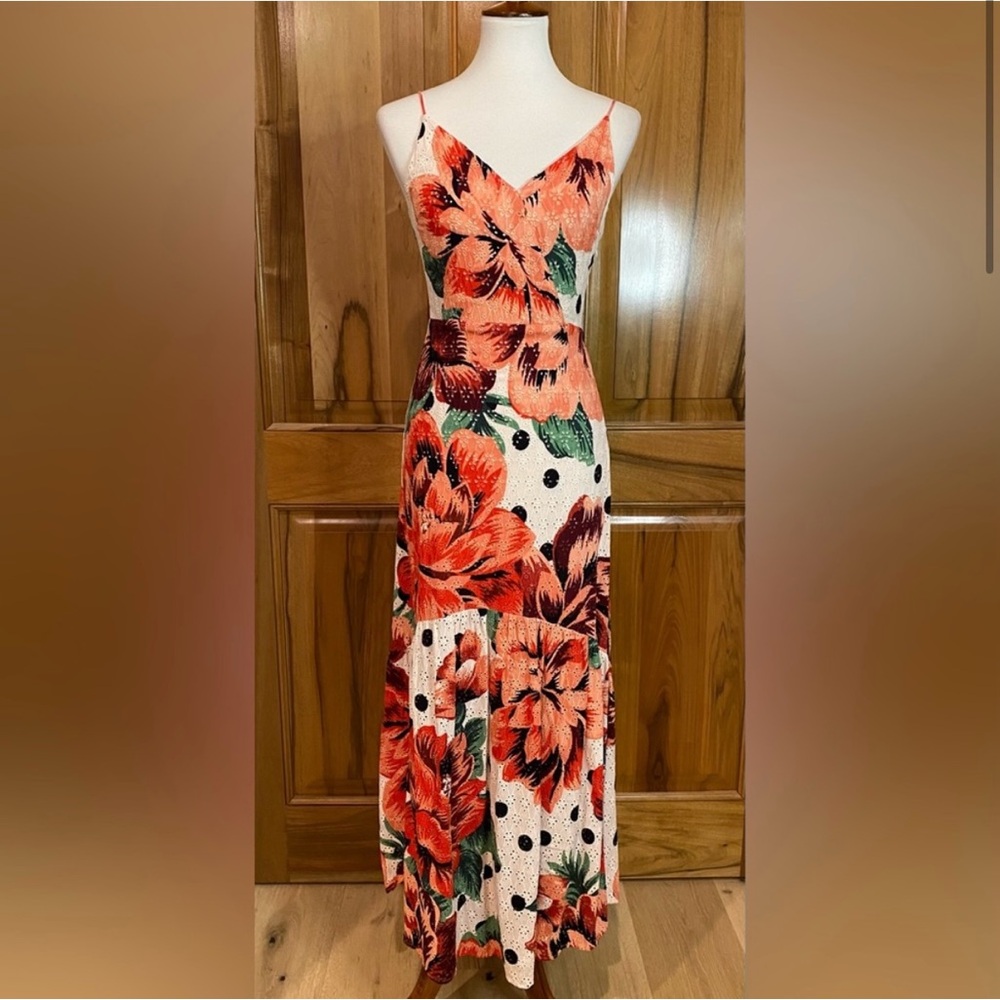 FARM Rio for Anthropologie eyelet maxi dress in gorgeous floral print